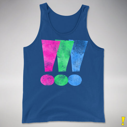 Polysexual Pride Exclamation Points Premium Tank Top - Royal Blue